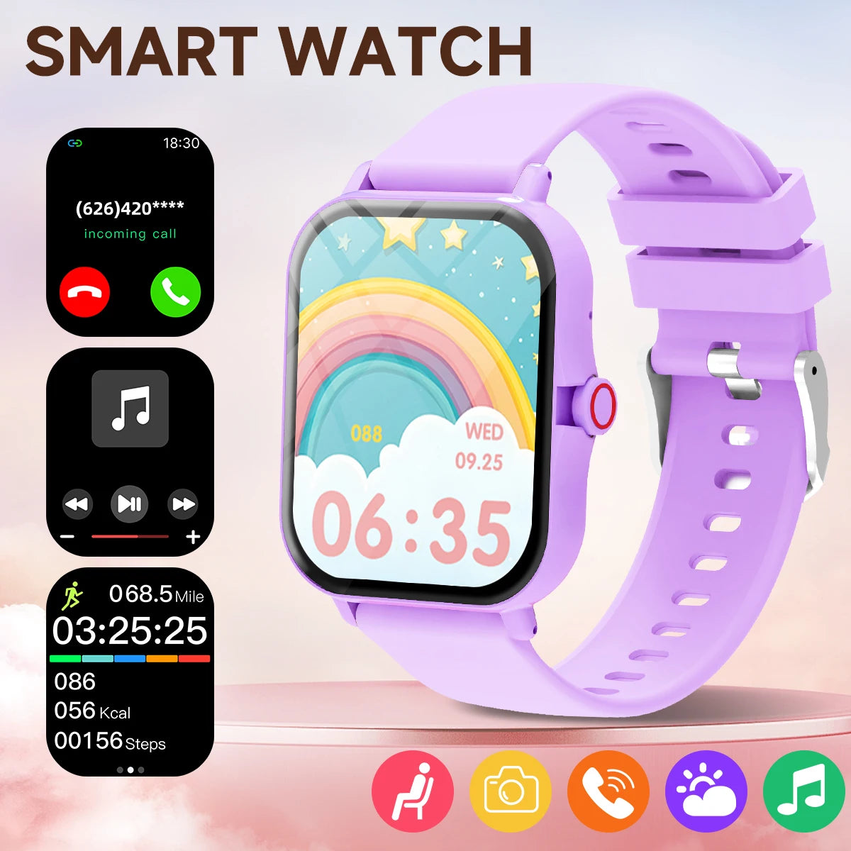 Smart Watch 1.83" HD Bluetooth Call Fitness Tracker for Android iPhone