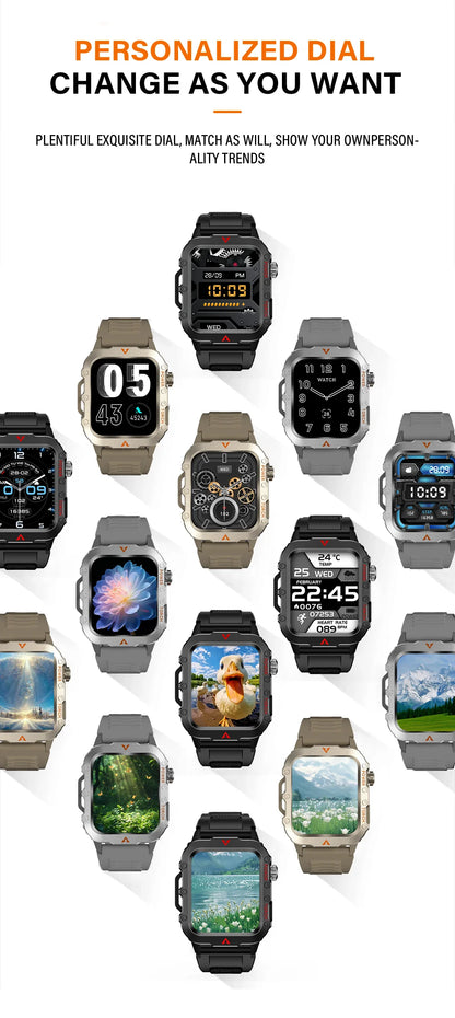 LAXASFIT Men’s Smart Watch with LED Flashlight | Bluetooth Call Sports Watch | Fitness & Activity Tracker