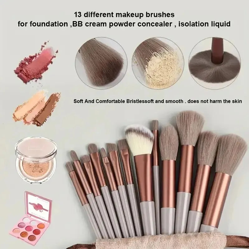 Professional Premium Quality Soft Fluffy Makeup Brush Set – Foundation, Powder, Eyeshadow, Kabuki, Blending Brushes with Sponge & Storage Bag