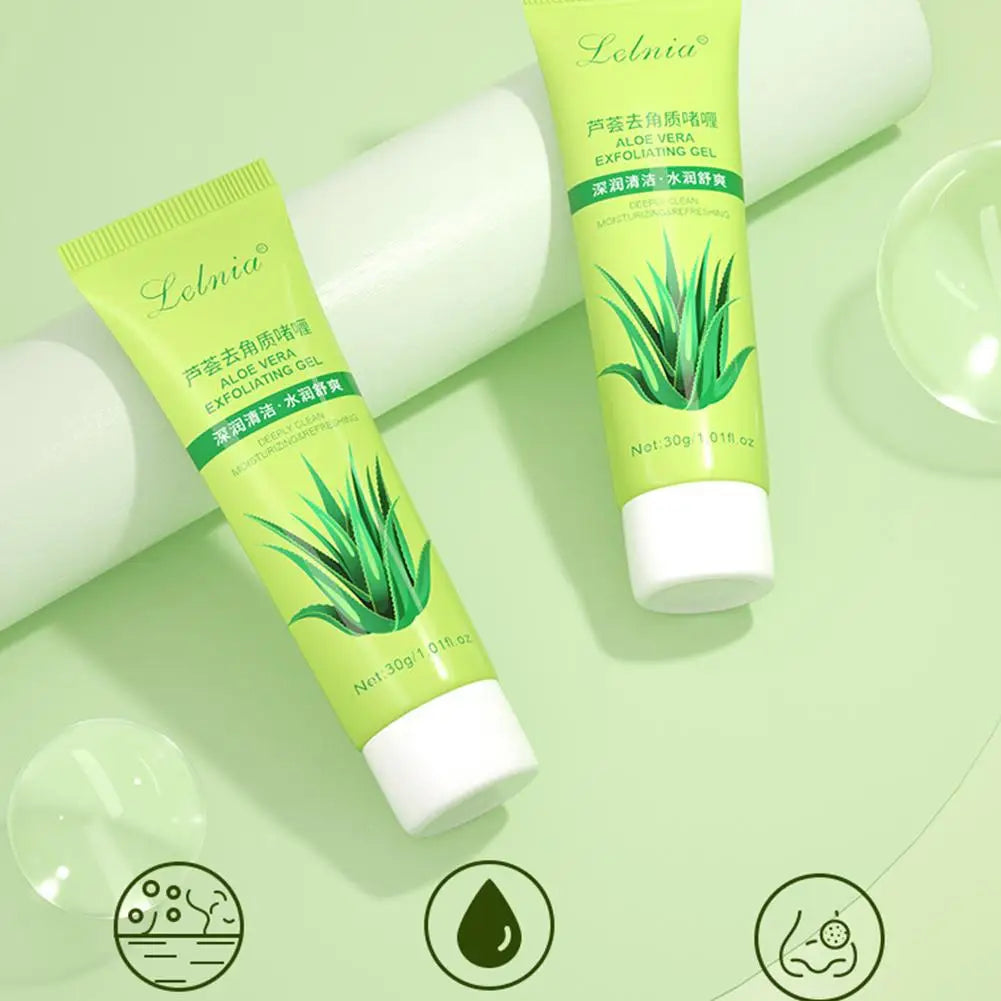Aloe Vera Face Exfoliating Gel Scrub – Gentle Facial Cleanser, Removes Impurities, Moisturizes & Helps Reduce Pores – 30g / 100g