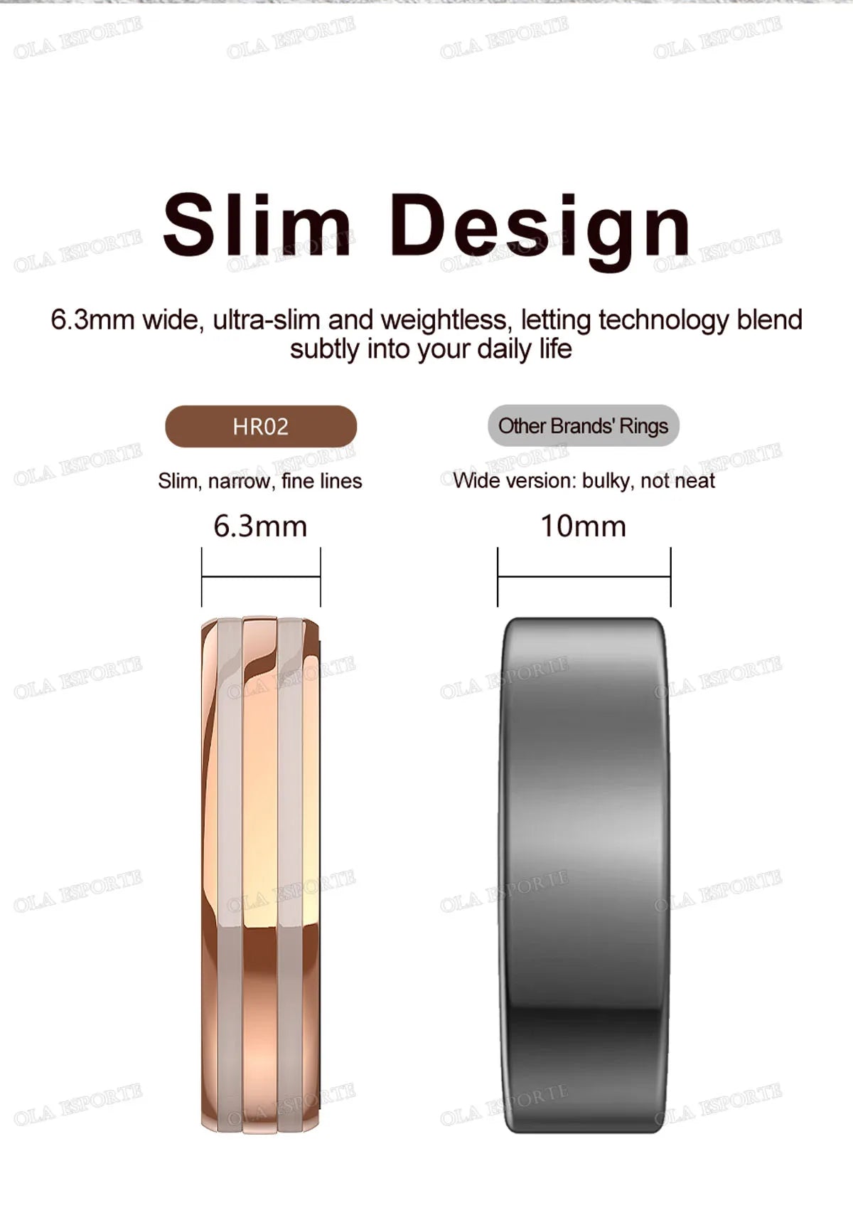 Smart Ring Fitness Tracker Heart Rate Sleep Monitor Waterproof for Android iOS