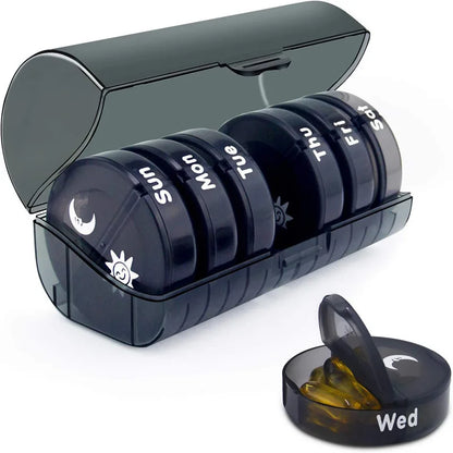Weekly Pill Organizer 7 Day Pill Box Portable Medicine Tablet Storage Case Travel Container