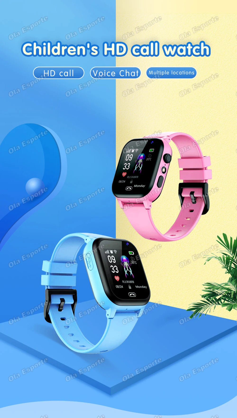 Kids 4G Smart Watch SIM Card Phone SOS Call Camera GPS Touch Screen Watch