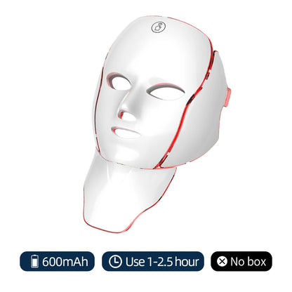 7-Color LED Face & Neck Light Therapy Mask – Electric Facial Skincare Mask with Remote Control