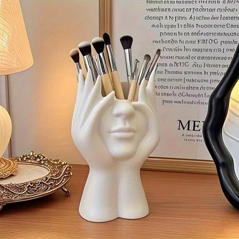 Creative Human Body Pen Holder Makeup Brush Organizer Desktop Storage Stand Decor