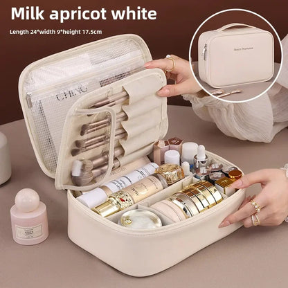 New Women’s Luxury Makeup Bag – Large-Capacity Portable Cosmetic & Toiletry Travel Organizer