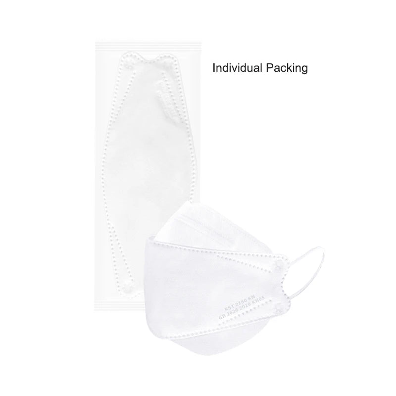 30PCS KN95 / FFP2 Multicolor Face Masks – 3D Fish Design, 3-Layer Disposable Protective Masks, Individually Packaged for Adults