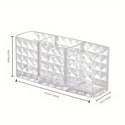 Clear Acrylic Makeup Brush & Cosmetic Organizer – Lipstick, Nail Polish & Jewelry Storage Box