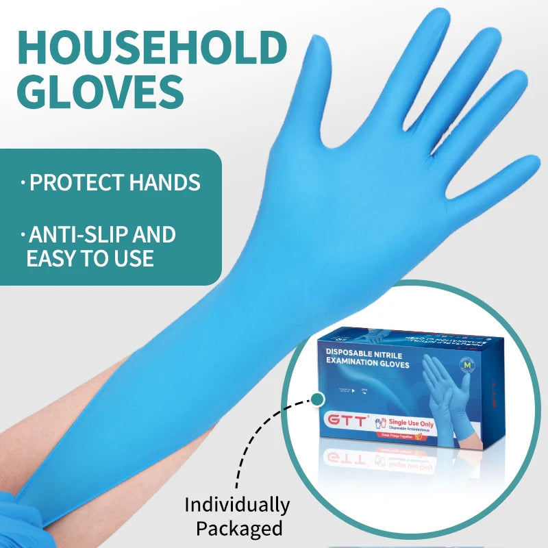 400/1000 PCS Blue Disposable Neoprene Gloves Powder Free Latex Free Work Gloves