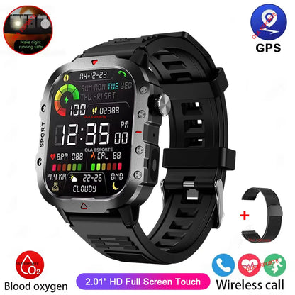 Outdoor Smart Watch Bluetooth Call LED Flashlight Fitness Tracker Android iPhone