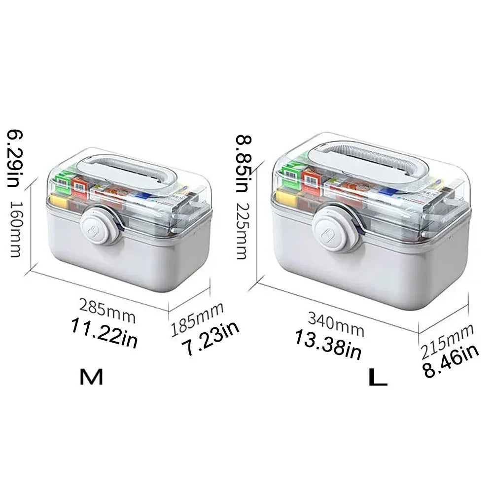 Large Capacity Portable Medicine Storage Box – Multi-Layer First Aid Organizer Case