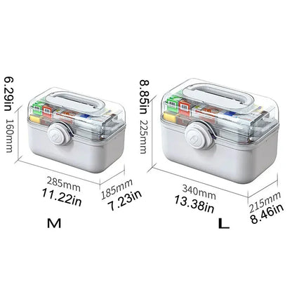 Large Capacity Portable Medicine Storage Box – Multi-Layer First Aid Organizer Case