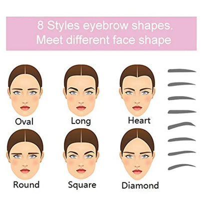 8-in-1 Reusable Eyebrow Stencil Set – Brow Shaping Templates with Handle & Strap, Makeup Tool Kit