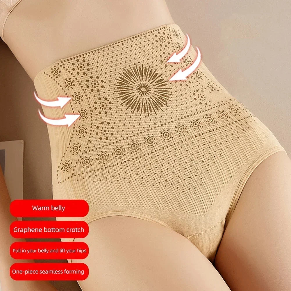 Women's High Waist Shapewear Briefs Seamless Tummy Control Panties Nylon Underwear