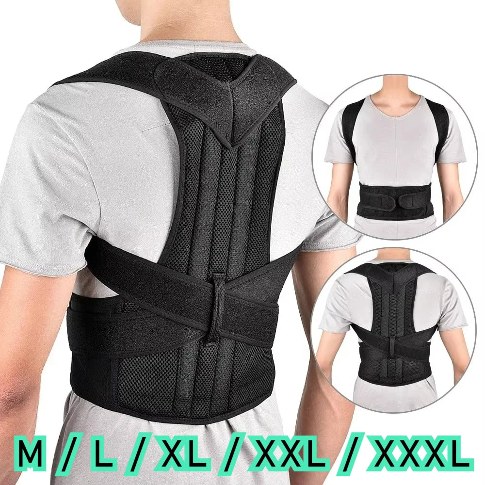 Adjustable Back Posture Corrector Brace Shoulder Support Belt Spine Trainer