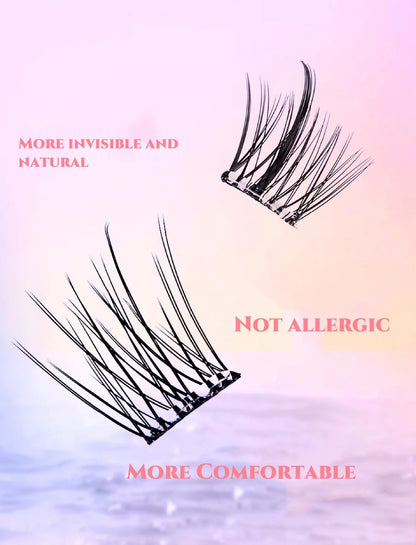 MIAOJIE No-Glue False Eyelashes – Easy 3-Step DIY Natural Look, Lightweight Reusable Lashes for Beginners, Sunflower Design