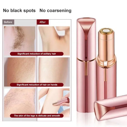 Electric Facial Hair Remover – Lipstick-Style Painless Epilator for Eyebrows, Upper Lip, Bikini & Sensitive Areas
