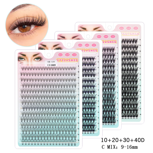 280 PCS DIY Lash Clusters – Individual Eyelash Extensions 10D/20D/30D/40D D Curl 9–16mm