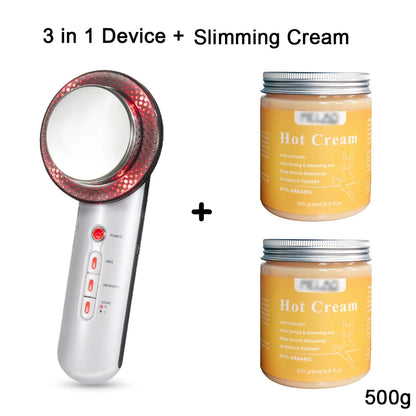 3-in-1 Ultrasonic Body Massager & Skin Firming Device – Microcurrent & Infrared