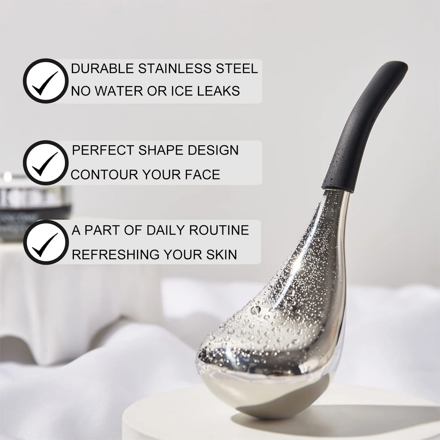Stainless Steel Ice Globe Facial Massager – Cooling Cryo Stick for Face & Eyes