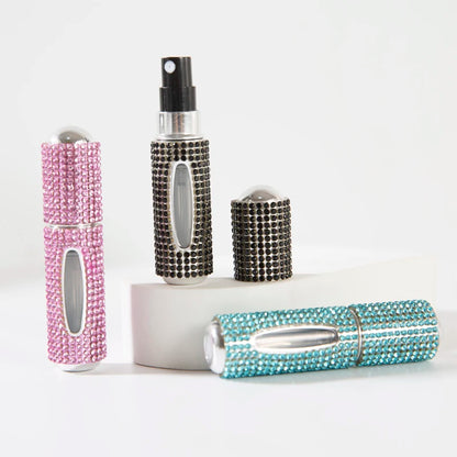 Luxury Diamond-Encrusted Refillable Perfume Atomizer – 5ml Portable Travel Spray Bottle
