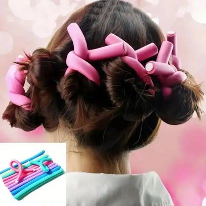Heatless Foam Curling Rods Set (10pcs) – Manual Hair Curlers Flexible Sponge Perm Rods for DIY Styling