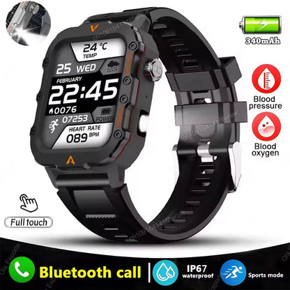 Men’s Smart Watch Bluetooth Call – LED Touch Screen Fitness Tracker with Multi-Sport Modes, Smart Notifications (Android & iOS)