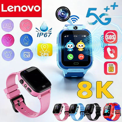 Lenovo Kids Smart Watch SIM Card Calling Camera GPS Touch Screen Android iOS