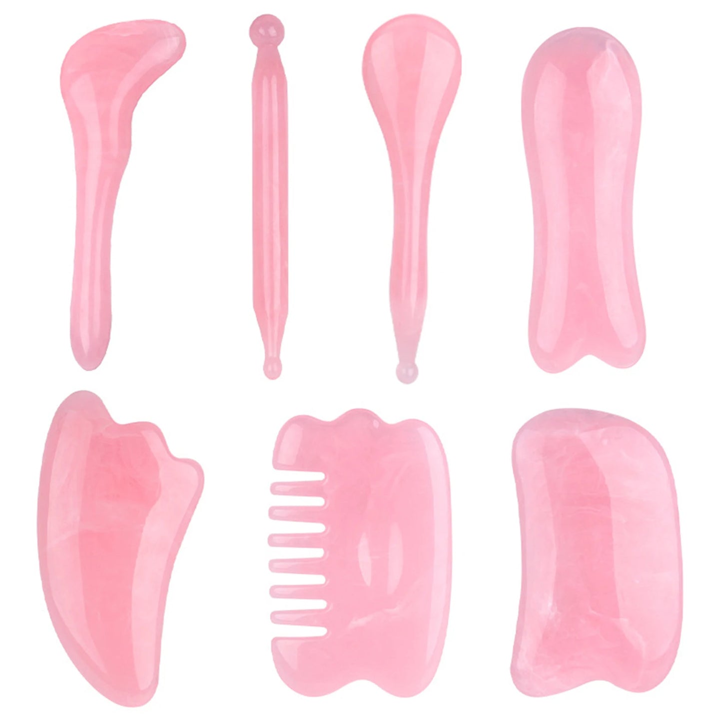 Resin Gua Sha Face Massage Tool Set (1–7pcs) – Facial Sculpting & Skincare Massage Sticks