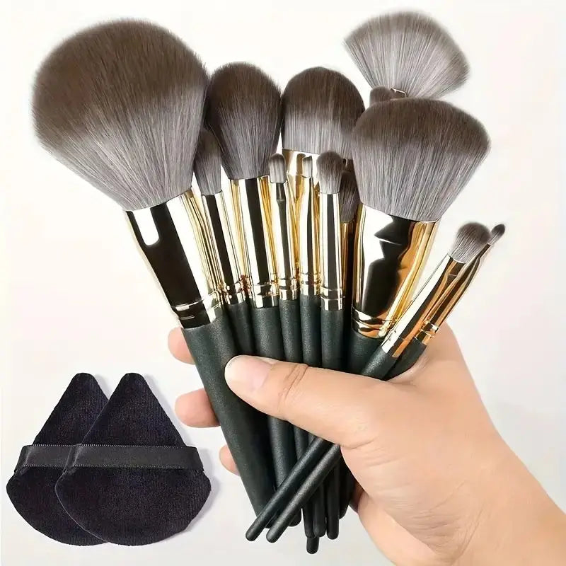 Professional Premium Quality Soft Fluffy Makeup Brush Set – Foundation, Powder, Eyeshadow, Kabuki, Blending Brushes with Sponge & Storage Bag