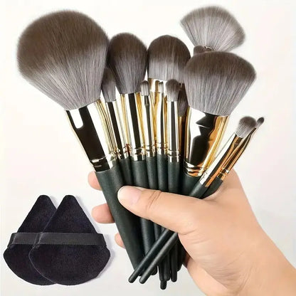 Professional Premium Quality Soft Fluffy Makeup Brush Set – Foundation, Powder, Eyeshadow, Kabuki, Blending Brushes with Sponge & Storage Bag