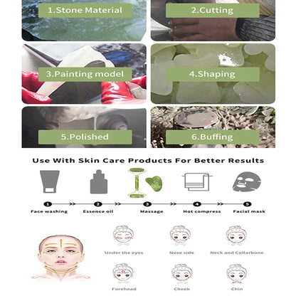 Natural Jade Roller & Gua Sha Set – Facial Massager for Anti-Aging, Puffiness & Skin Care – Spa Beauty Tool for Face & Neck