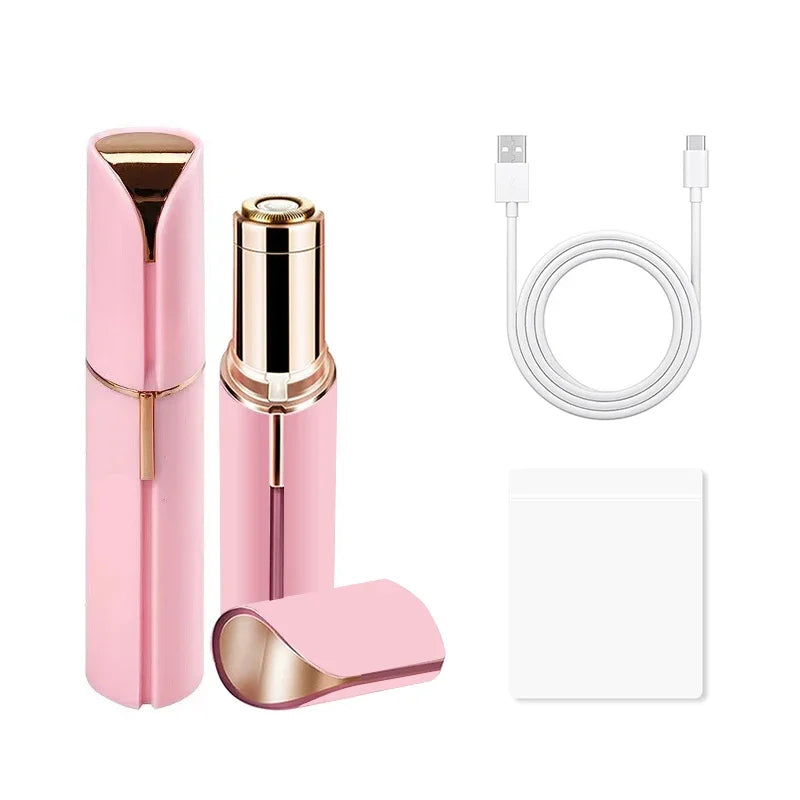 Electric Facial Hair Remover – Lipstick-Style Painless Epilator for Eyebrows, Upper Lip, Bikini & Sensitive Areas