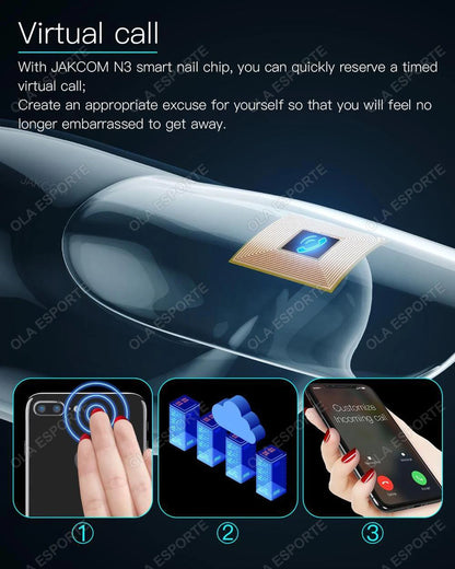 NFC Smart Nail Chip Tag for Android iPhone Virtual Call SOS Contact Waterproof