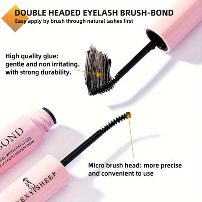 Lash Bond & Seal 10ml with 5ml Lash Glue Remover Kit – DIY Lash Extension Set with Tweezers & Eyelash Curler, Long-Lasting Lash Adhesive