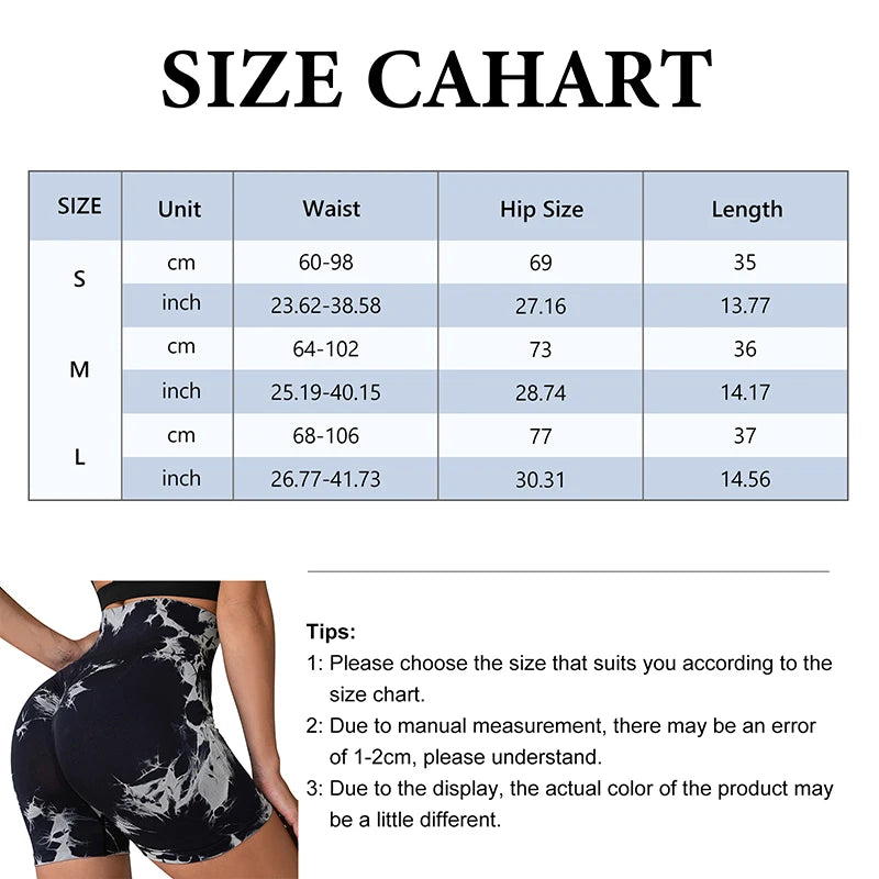 Women’s High Waisted Yoga Shorts – Seamless Tie Dye Workout Shorts for Gym, Running, Cycling & Fitness