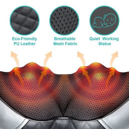 Medcursor Electric Neck and Back Massager – Kneading Massage Pillow with Heat for Neck, Shoulders, and Cervical Pain Relief