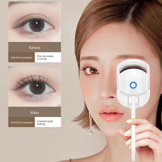 Electric Heated Eyelash Curler – USB Rechargeable, Fast Heating, Portable Lash Lifter for Long-Lasting Curl