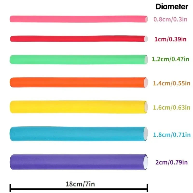 42-Piece Flexible Foam Hair Curling Rods Set – No-Heat Flexi Rods, Twist Hair Rollers for DIY Curls & Waves