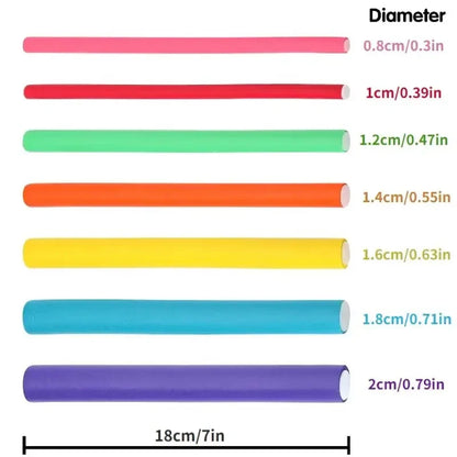 42-Piece Flexible Foam Hair Curling Rods Set – No-Heat Flexi Rods, Twist Hair Rollers for DIY Curls & Waves