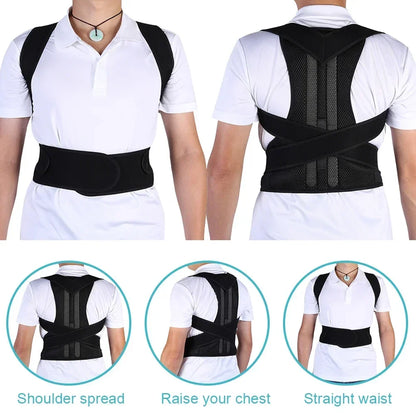 Adjustable Back Posture Corrector Brace Shoulder Support Belt Spine Trainer