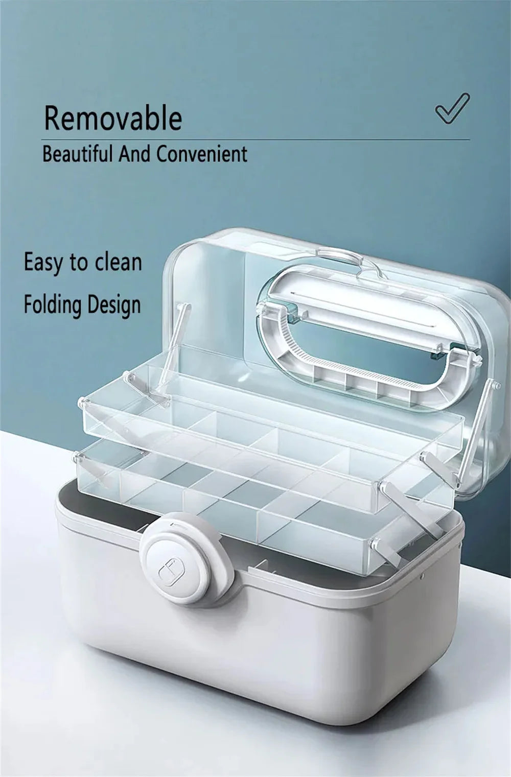 Large Capacity Portable Medicine Storage Box – Multi-Layer First Aid Organizer Case