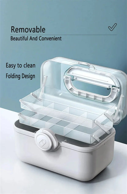 Large Capacity Portable Medicine Storage Box – Multi-Layer First Aid Organizer Case