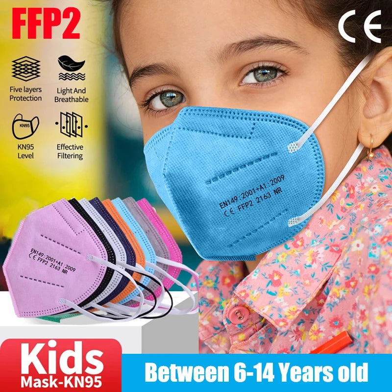 Kids KN95 Face Masks 10-100 Pack Disposable Protective Non-Woven Masks