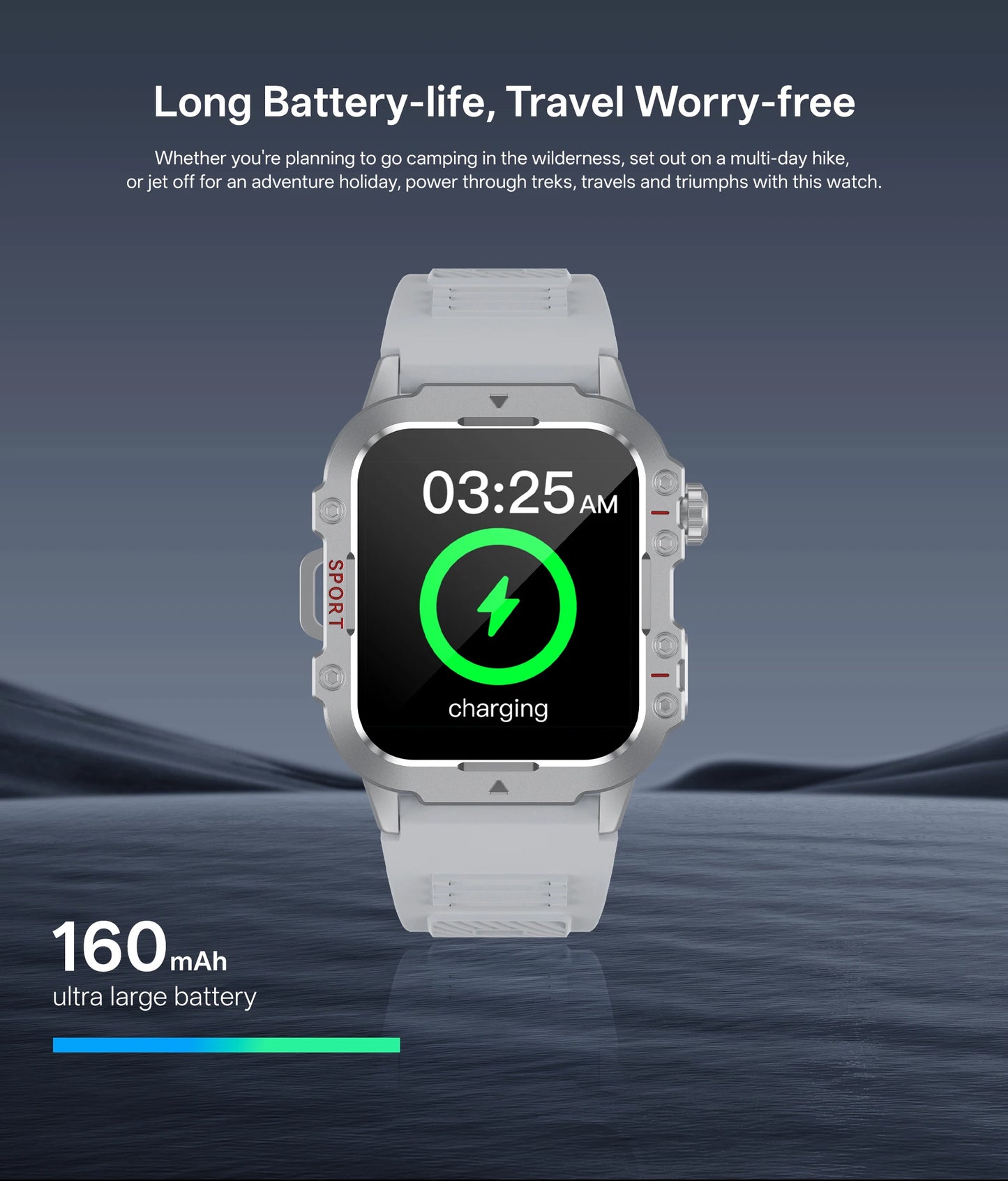 Men’s Military-Style Smart Watch | Bluetooth Call | Fitness & Activity Tracker | 1.44” Touch Screen | 3ATM Life Waterproof | Android & iOS