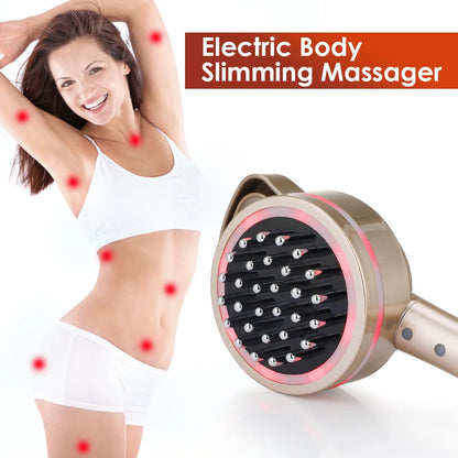 Heated Vibration Body Massage Brush with Microcurrent & LED Light – Electric Body Massager for Relaxation