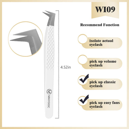 Eyelash Extension Tweezers with Fiber Tips – High-Precision, Anti-Static Lash Tools for Makeup Artists