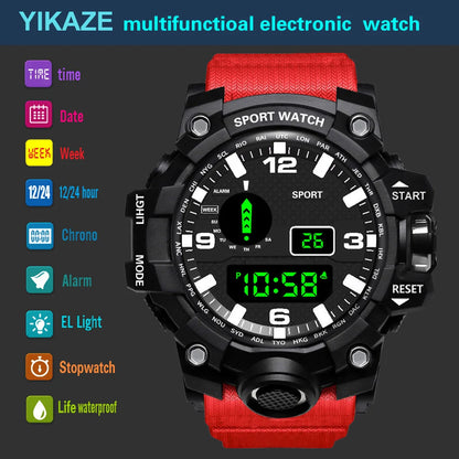 MAYZHISU Men’s Digital Sports Watch | Large Dial | Alarm, Stopwatch & Backlight | 3ATM Water Resistant | Military Style Wristwatch