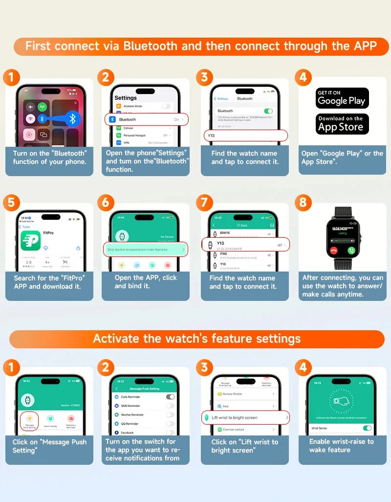 Smartwatch for Men & Women – Full Touch Screen, Bluetooth Calling, Sport & Fitness Tracker