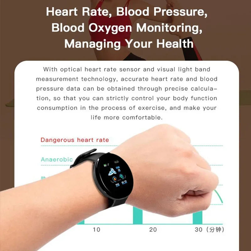 XMSJ Smart Watch Fitness Tracker | Heart Rate & Sleep Monitor | Activity Tracker | Round Touch Screen | Android & iOS